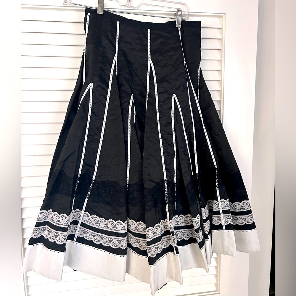 Charles Chang-Lima Vintage Box Pleat Midi Skirt